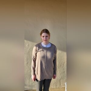 Debut tan long sleeve shirt L